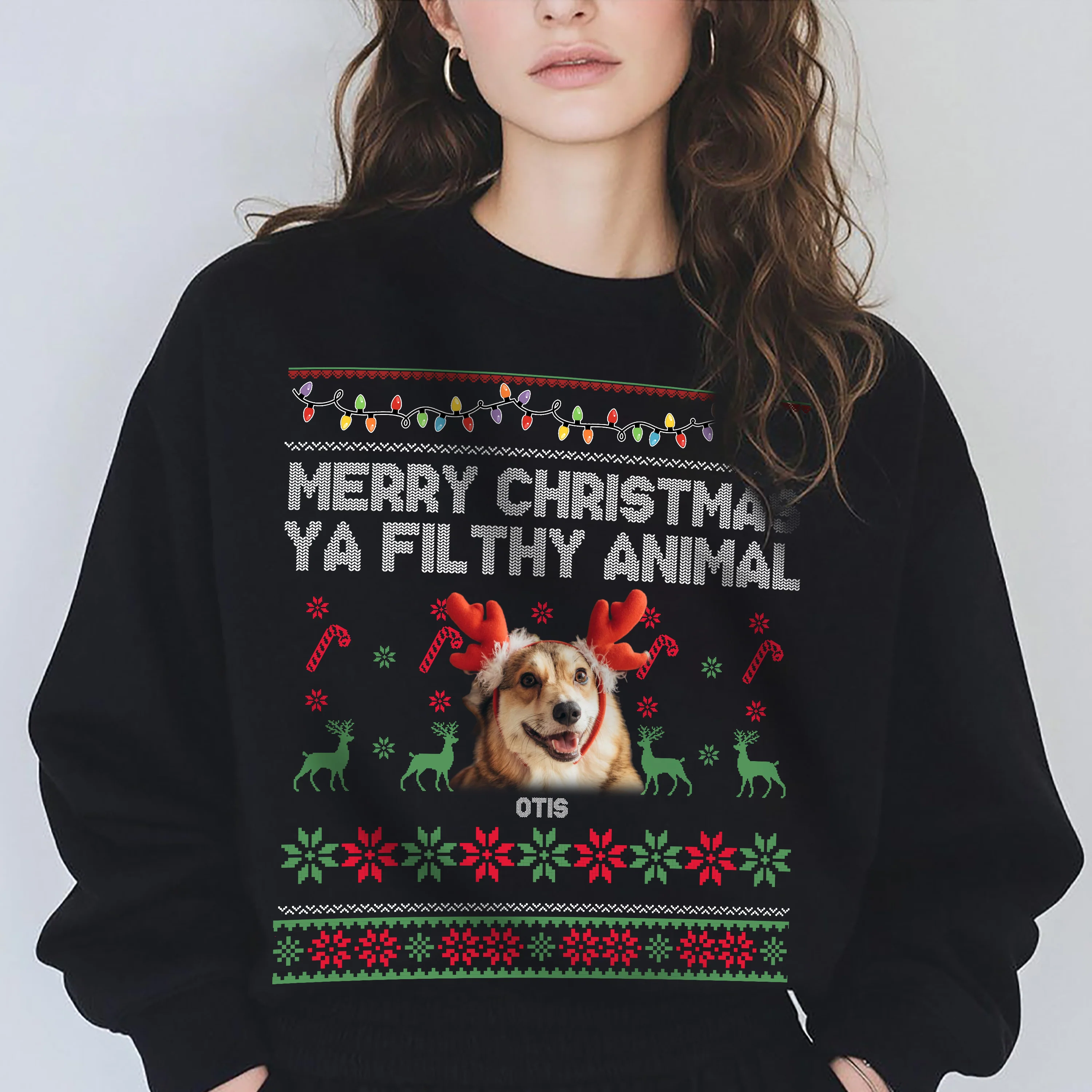 Custom Photo Merry Christmas Ya Filthy Animal Personalized Dark Shirt HO82 894548 - Image 4