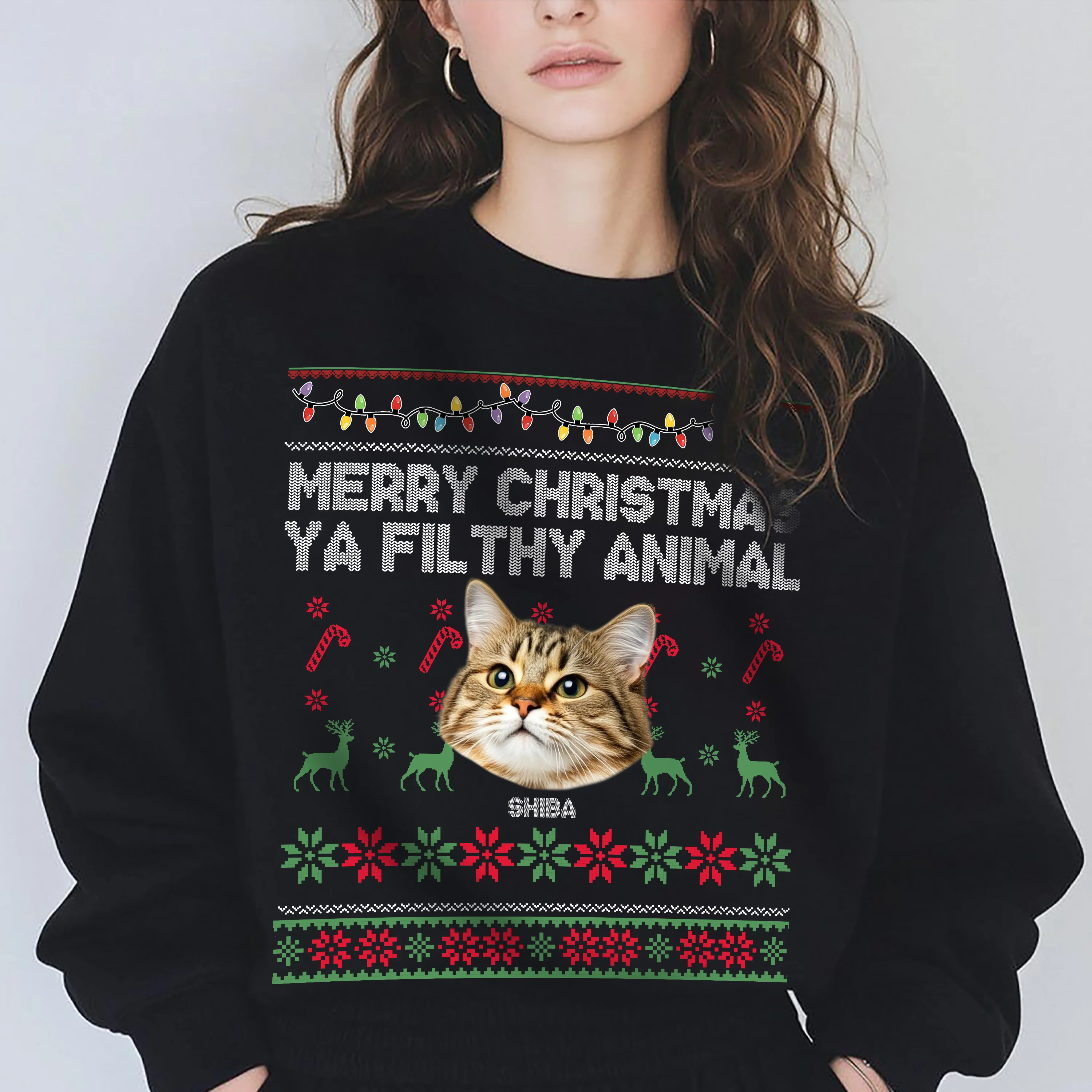 Custom Photo Merry Christmas Ya Filthy Animal Personalized Dark Shirt HO82 894548 - Image 8
