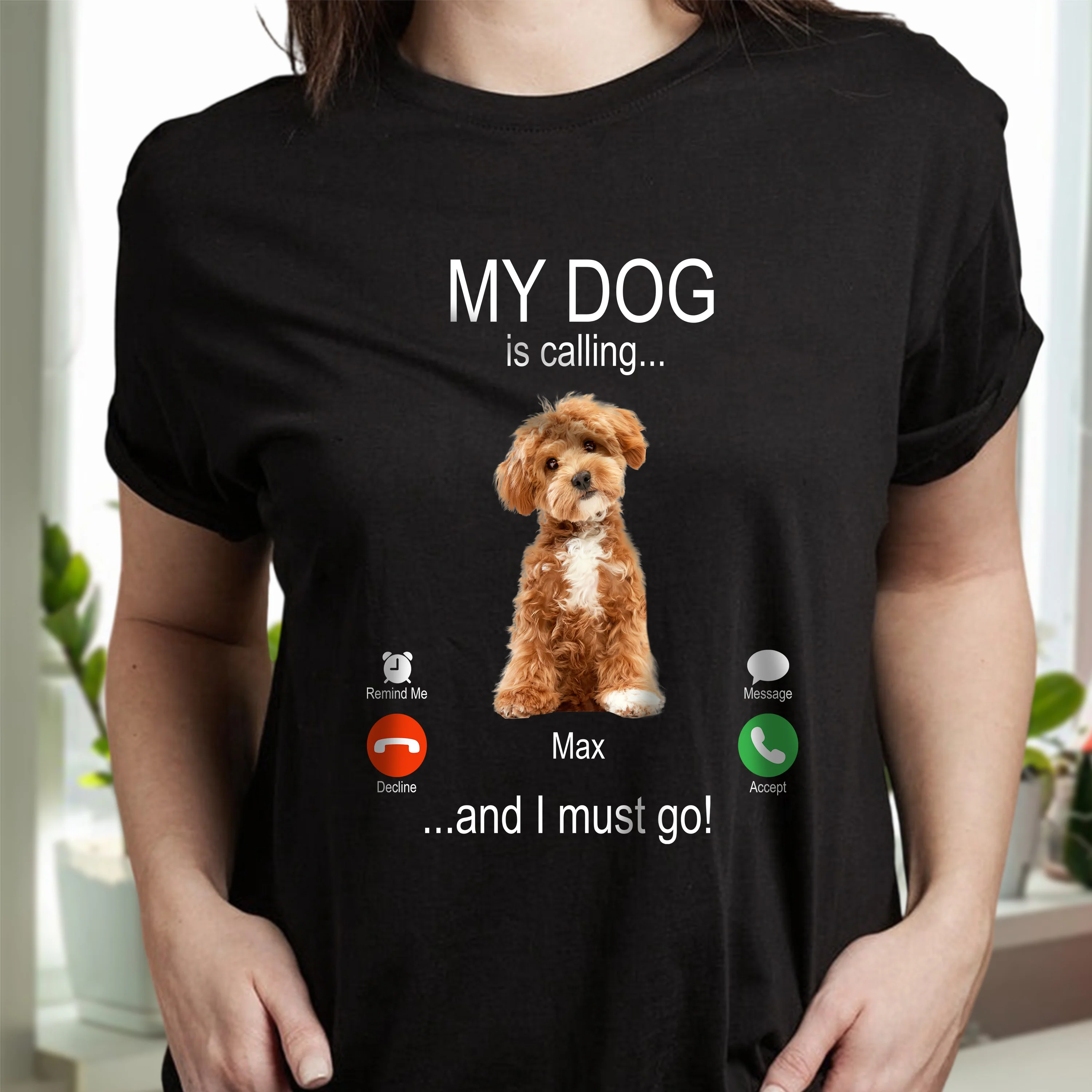 Custom Photo My Dog Is Calling Dark Shirt For Dog Lovers LM32 895115 - Image 2