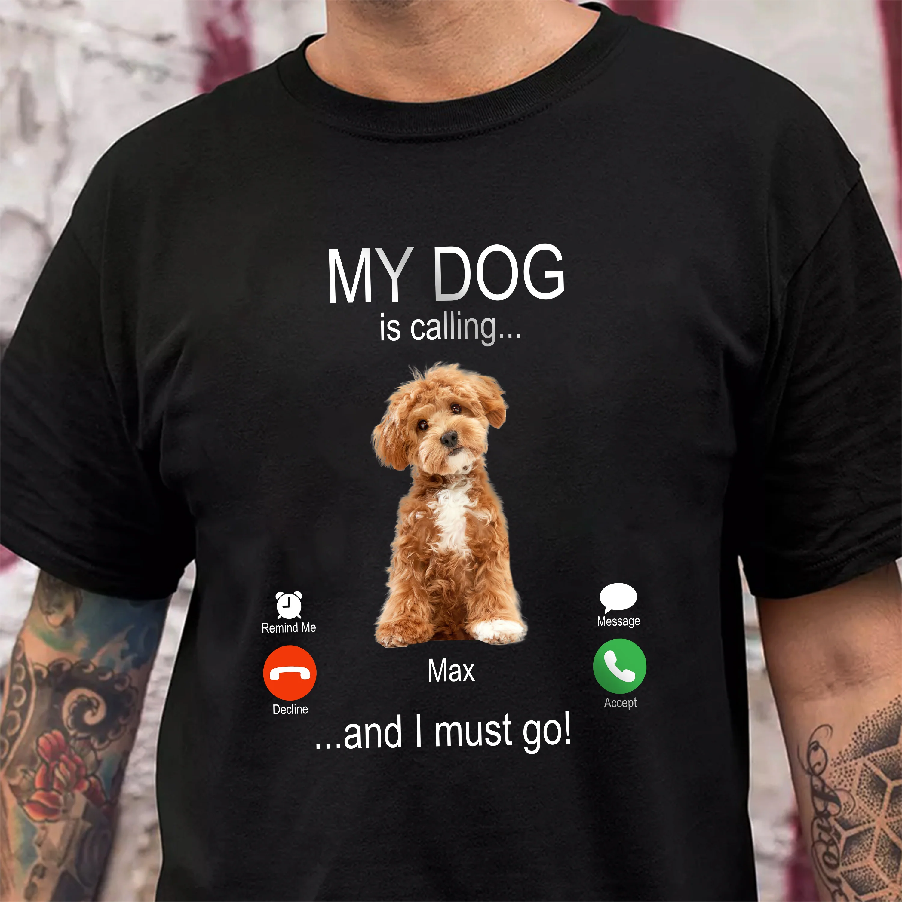 Custom Photo My Dog Is Calling Dark Shirt For Dog Lovers LM32 895115 - Image 4