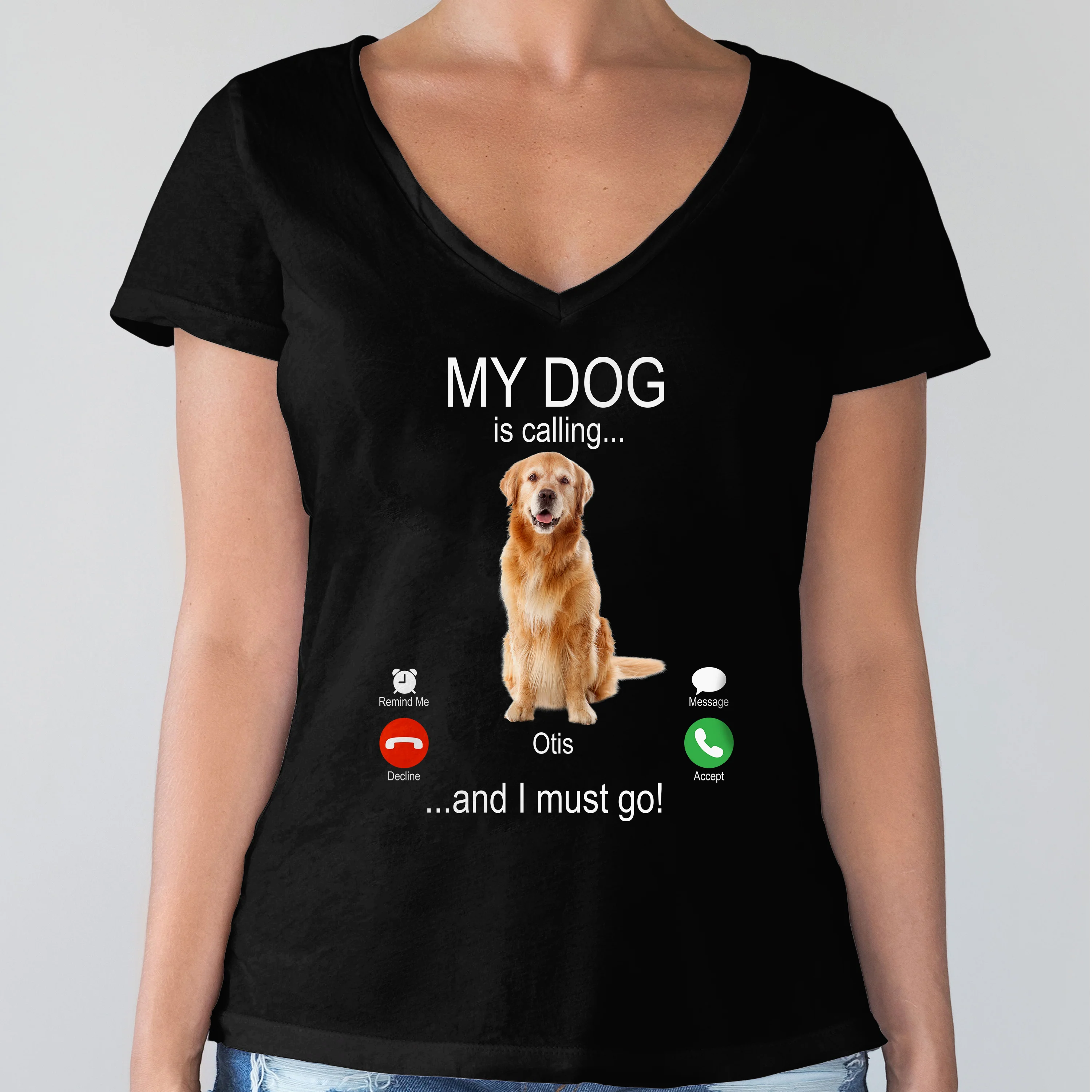Custom Photo My Dog Is Calling Dark Shirt For Dog Lovers LM32 895115 - Image 6