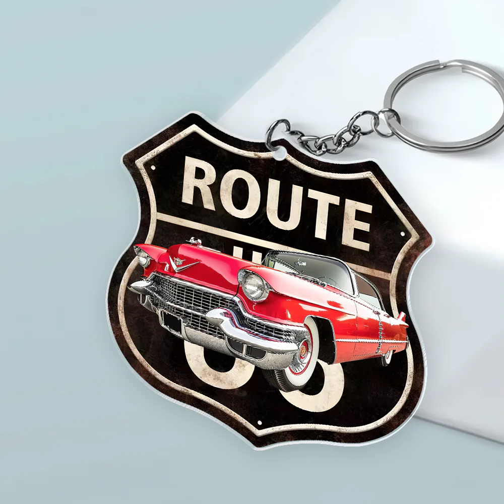 Custom Photo Route 66 Acrylic Keychain Gift For Car Lovers CH07 899142 - Image 5