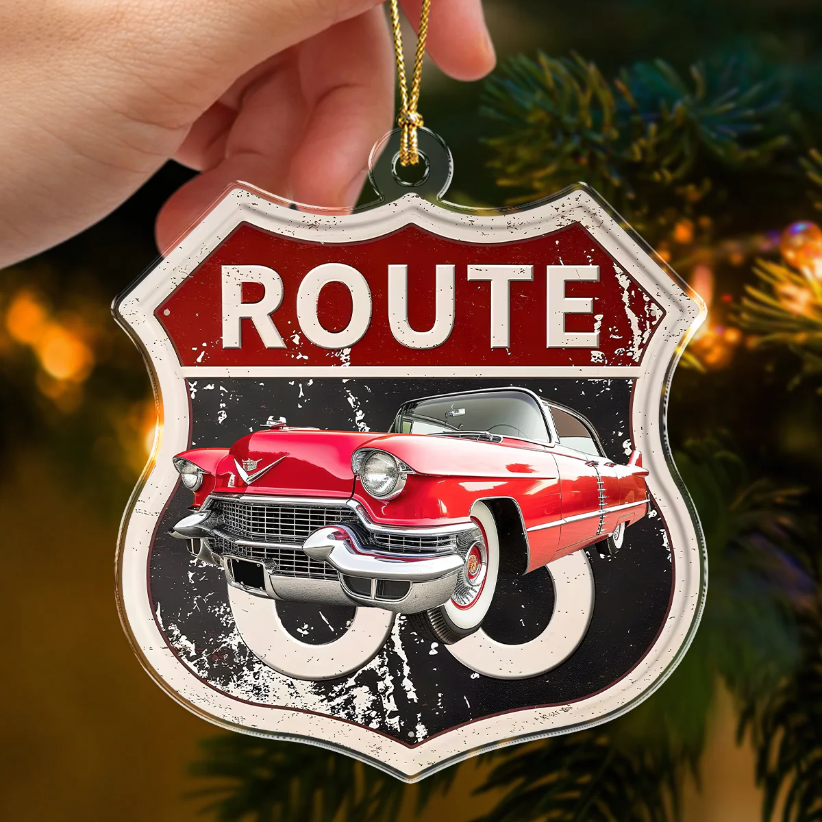 Custom Photo Route 66 Acrylic Ornament Gift For Car Lovers CH07 895366 - Image 2