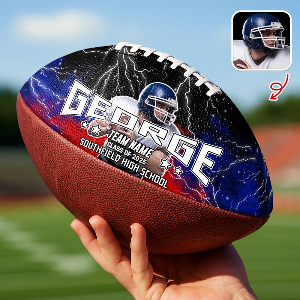 Custom Photo, Text And Color Football Ball Gift For Football Lover CH07 895516 - Image 2
