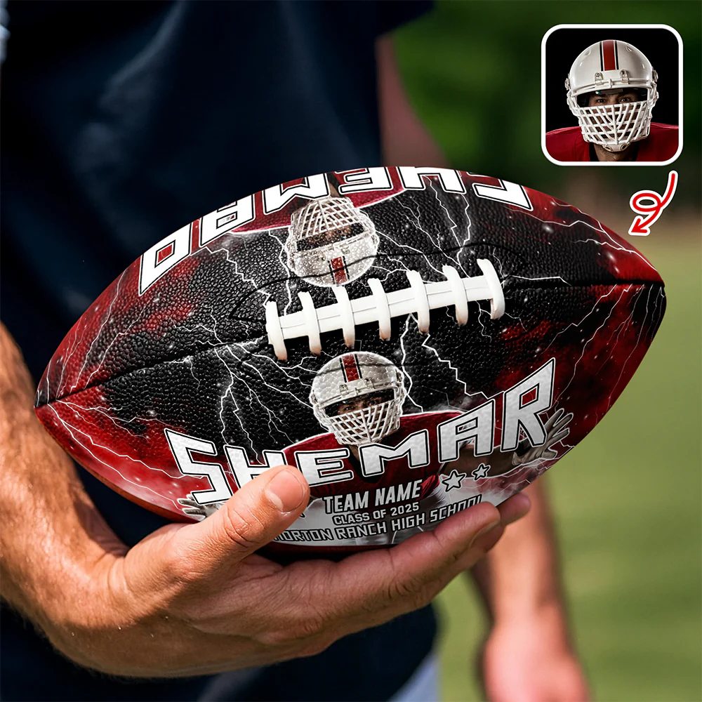 Custom Photo, Text And Color Football Ball Gift For Football Lover CH07 895516 - Image 3