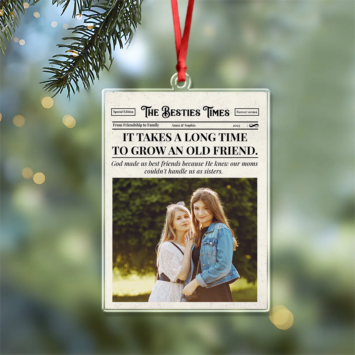 Custom Photo The BFF Times Acrylic Ornament Christmas Gift For Besties HO82 894730 - Image 2