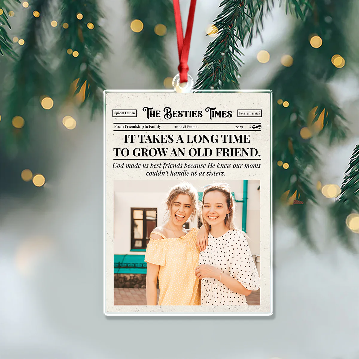 Custom Photo The BFF Times Acrylic Ornament Christmas Gift For Besties HO82 894730 - Image 3