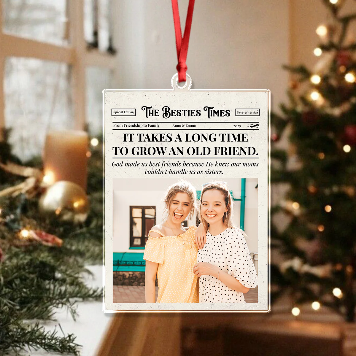 Custom Photo The BFF Times Acrylic Ornament Christmas Gift For Besties HO82 894730 - Image 4