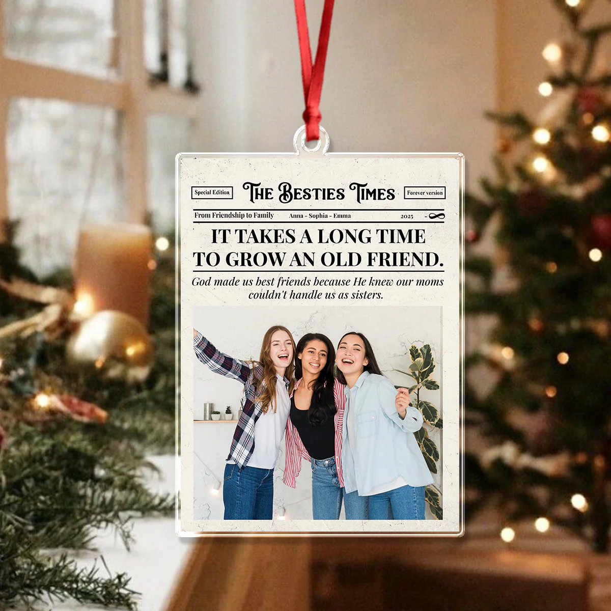Custom Photo The BFF Times Acrylic Ornament Christmas Gift For Besties HO82 894730 - Image 5