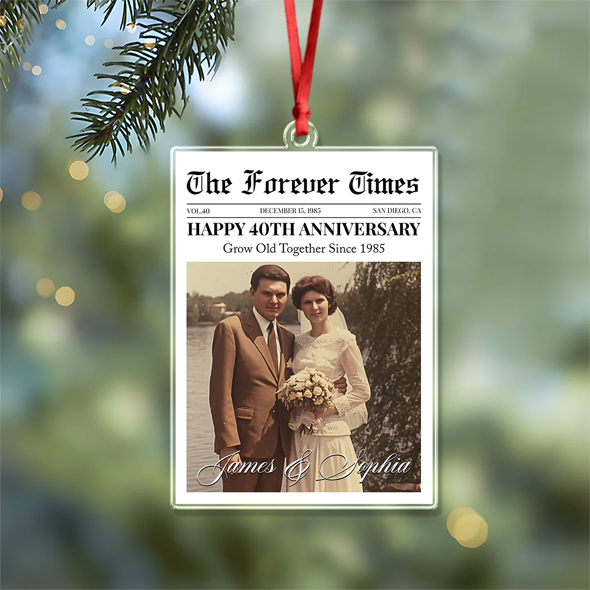 Custom Photo The Forever Times Acrylic Ornament Christmas Gift For Couples HO82 894732 - Image 4