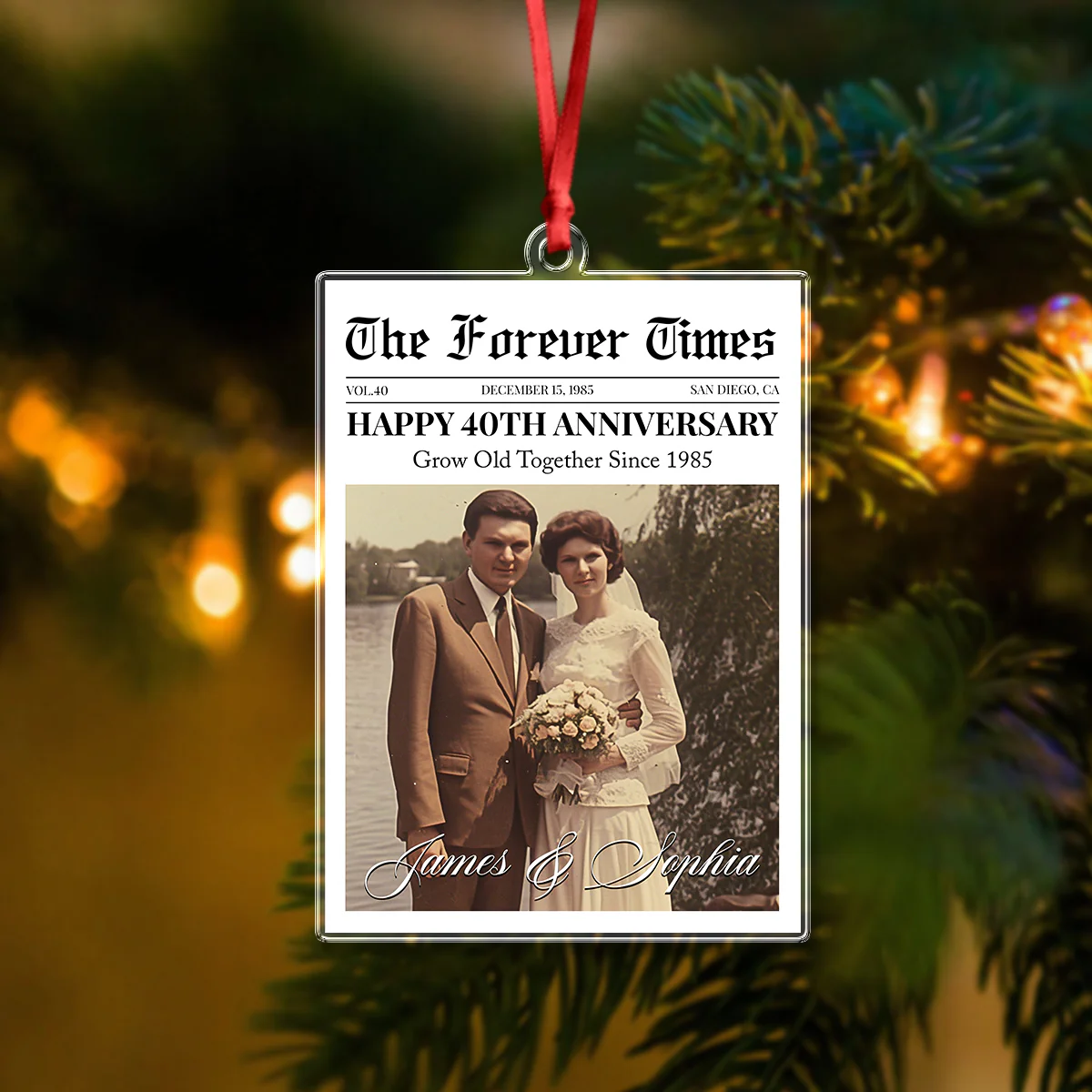 Custom Photo The Forever Times Acrylic Ornament Christmas Gift For Couples HO82 894732 - Image 6