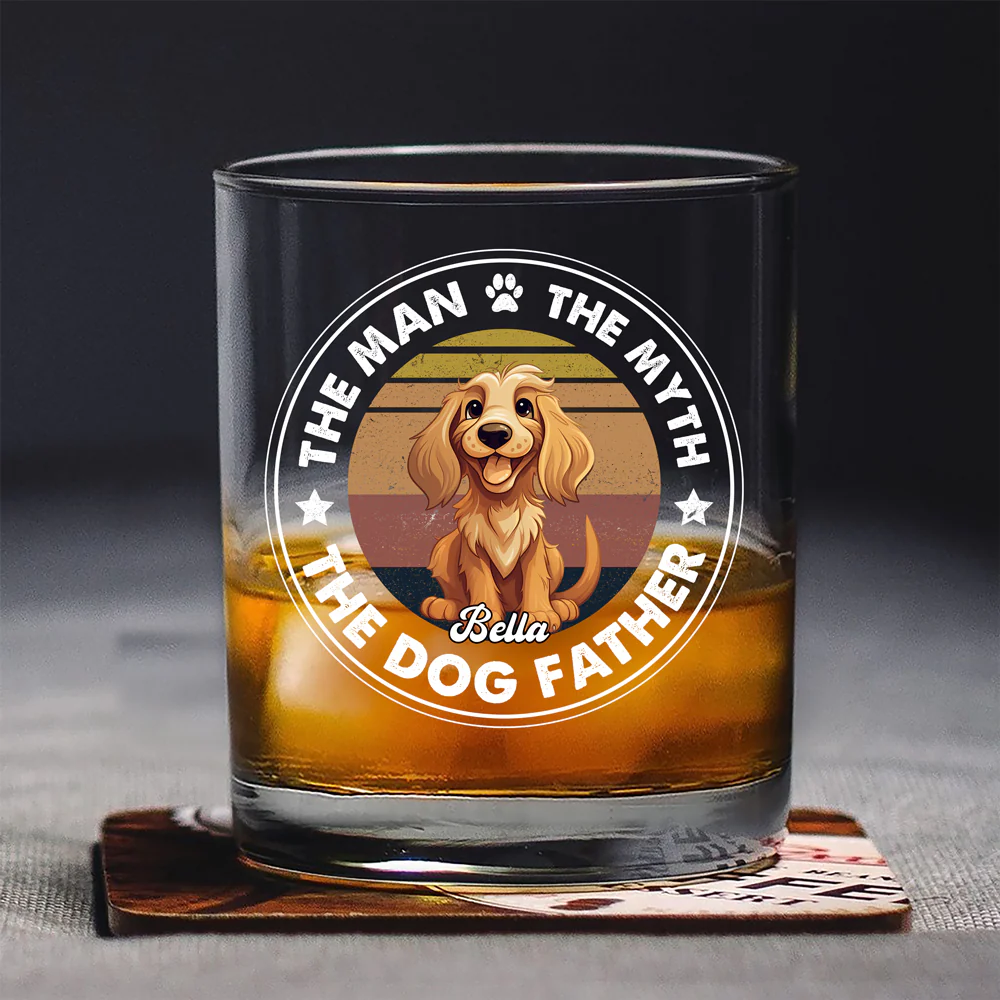 Custom Photo The Man The Myth The Dog Father Rock Glass For Dog Lovers CH07 895656 - Image 3