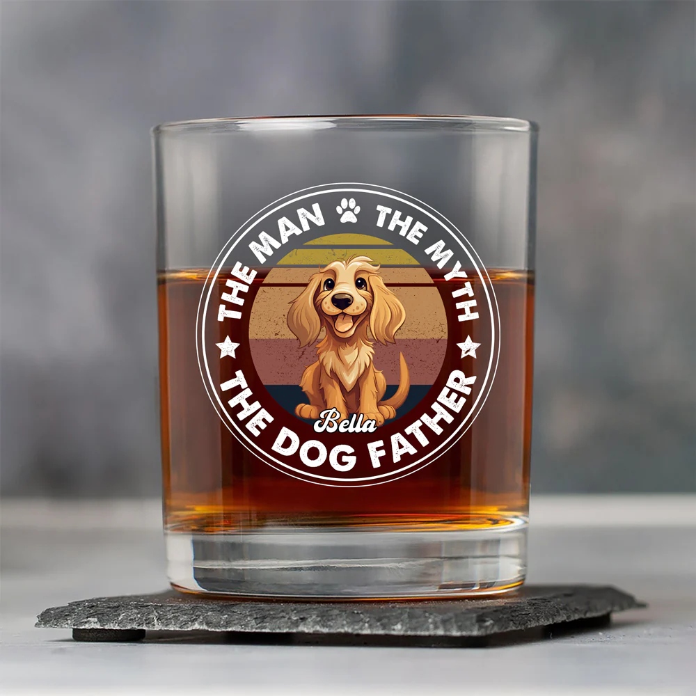 Custom Photo The Man The Myth The Dog Father Rock Glass For Dog Lovers CH07 895656 - Image 4