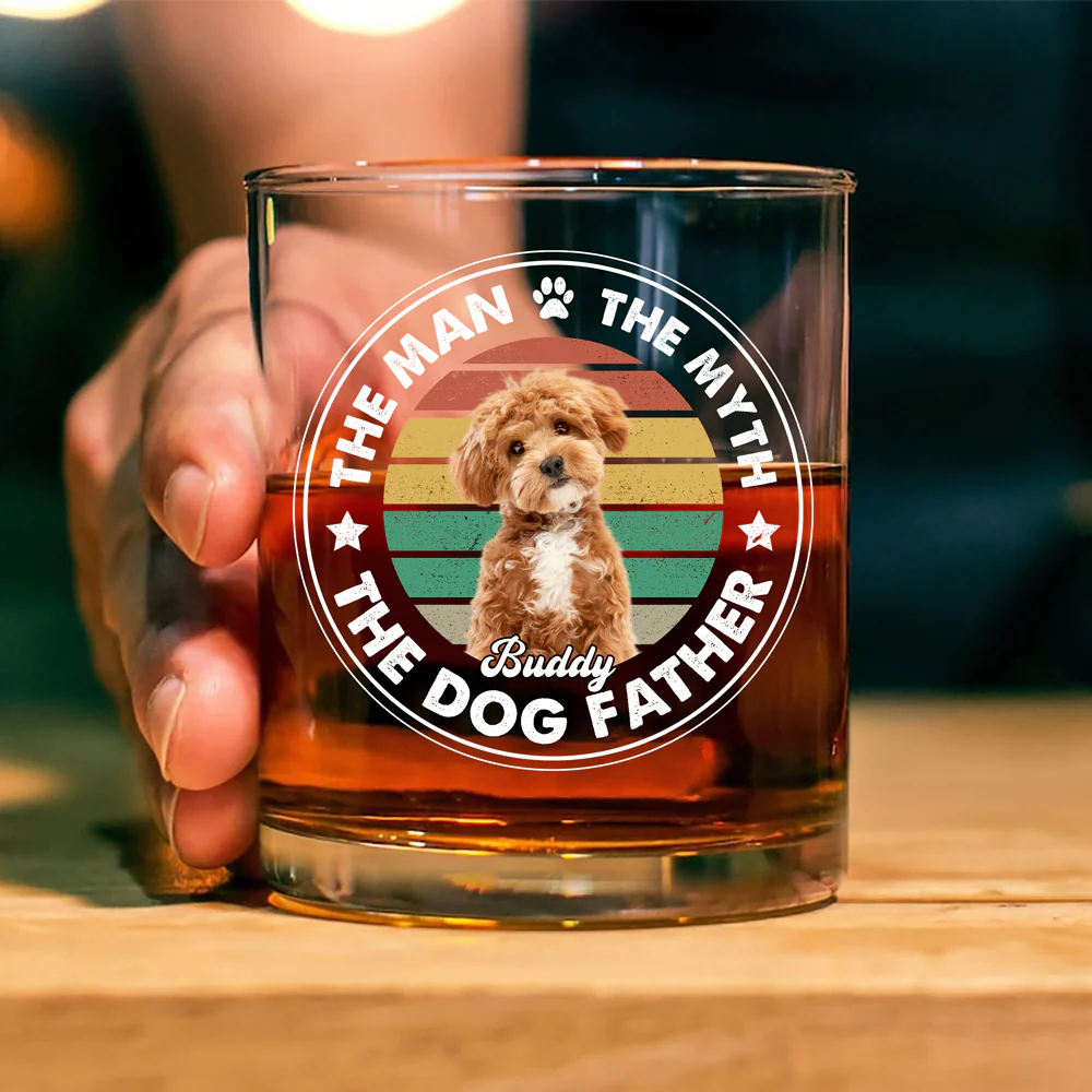 Custom Photo The Man The Myth The Dog Father Rock Glass For Dog Lovers CH07 895656 - Image 5