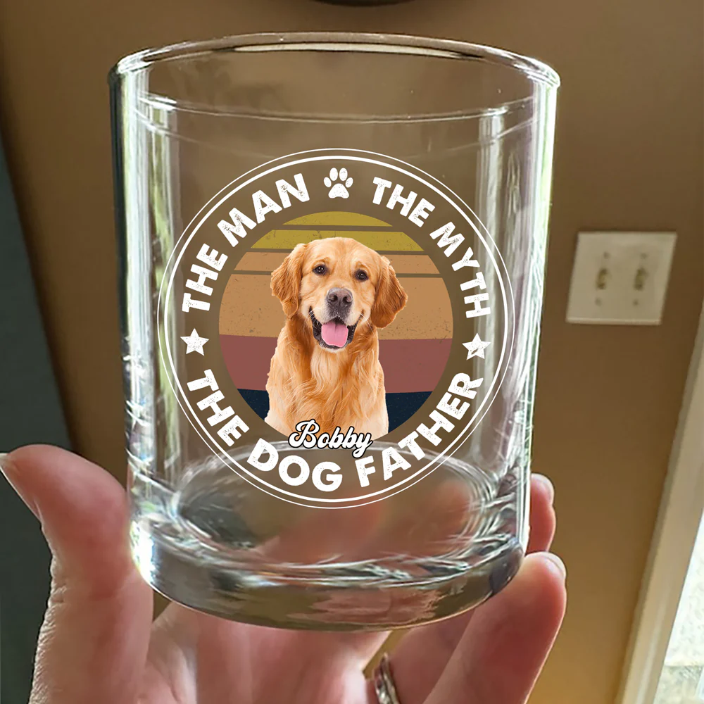 Custom Photo The Man The Myth The Dog Father Rock Glass For Dog Lovers CH07 895656 - Image 6