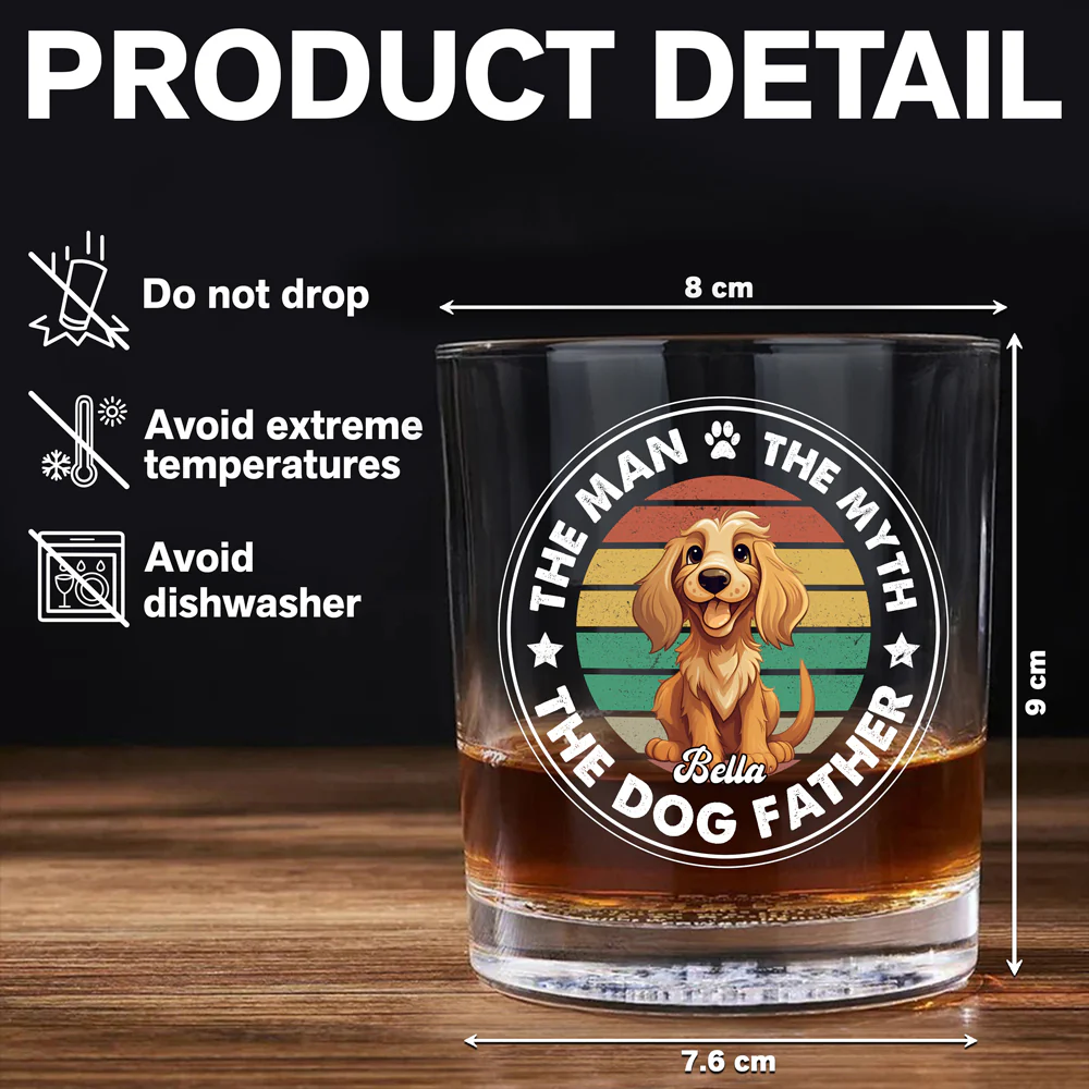 Custom Photo The Man The Myth The Dog Father Rock Glass For Dog Lovers CH07 895656 - Image 7
