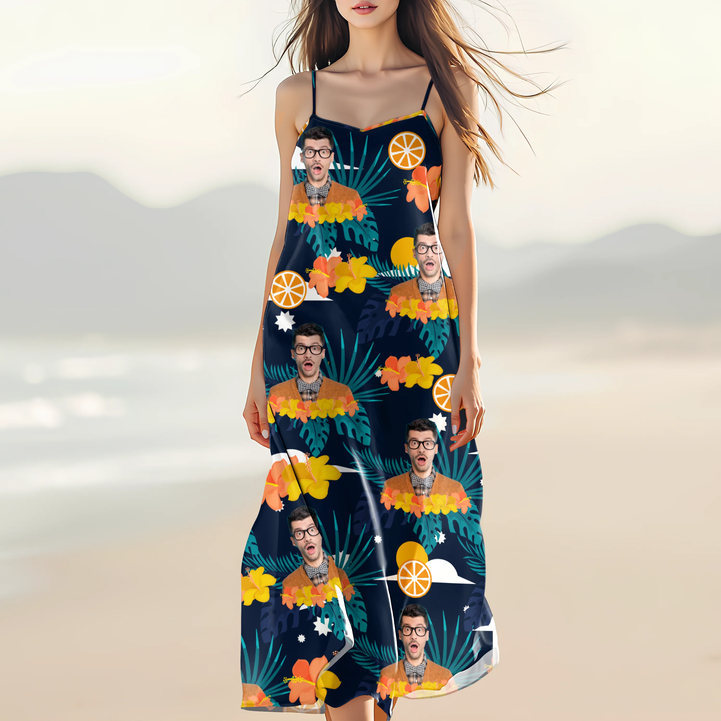 Custom Photo Tropical Flower Maxi Dress For Summer Holiday CH07 895620 - Image 4