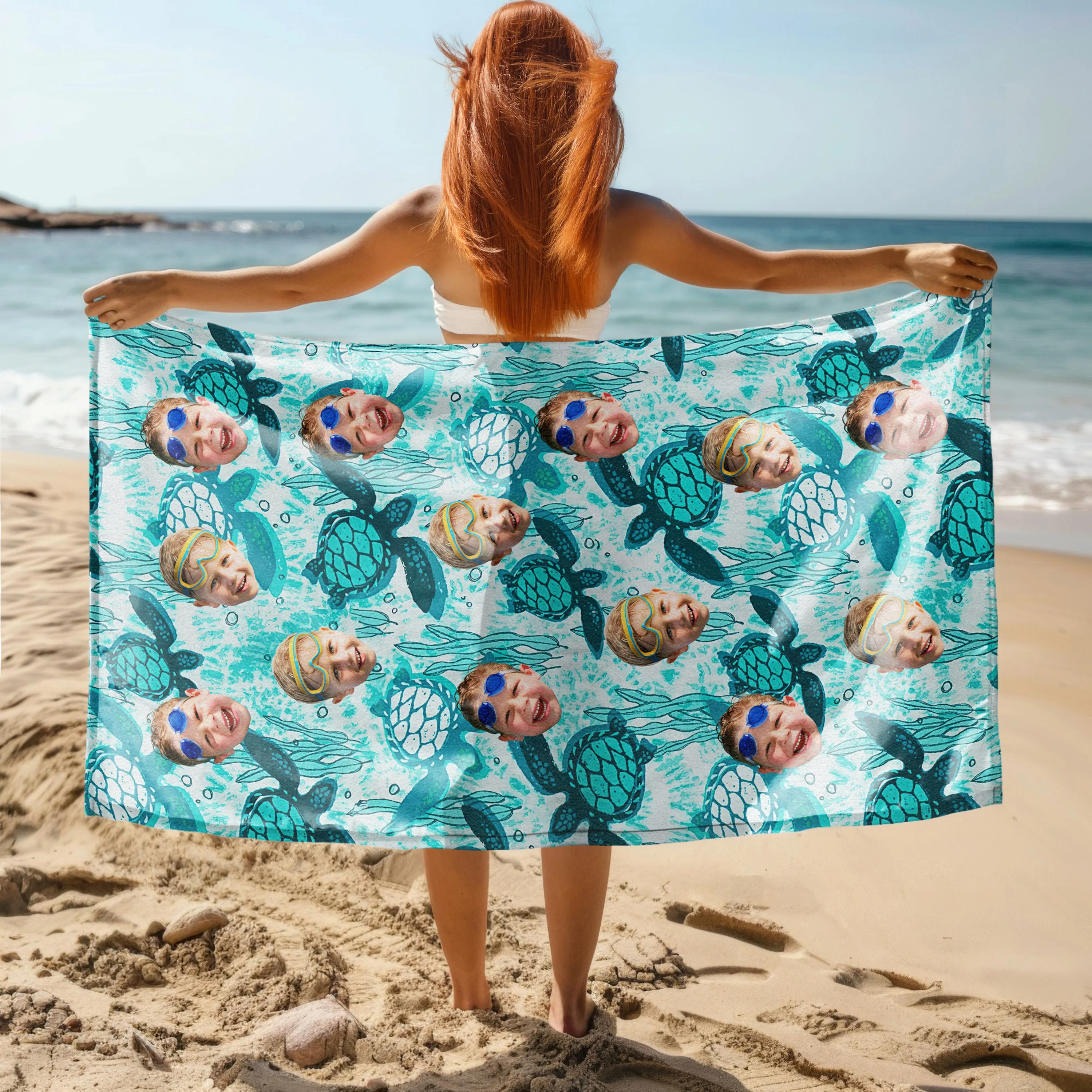 Custom Photo Turtles Pattern Beach Towel HO82 894068 - Image 8