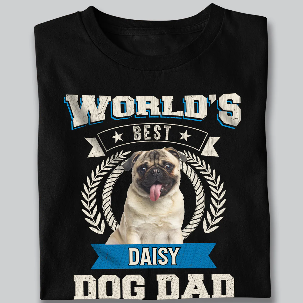 Custom Photo World's Best Dog Dad Dark Shirt CH07 896026 - Image 7