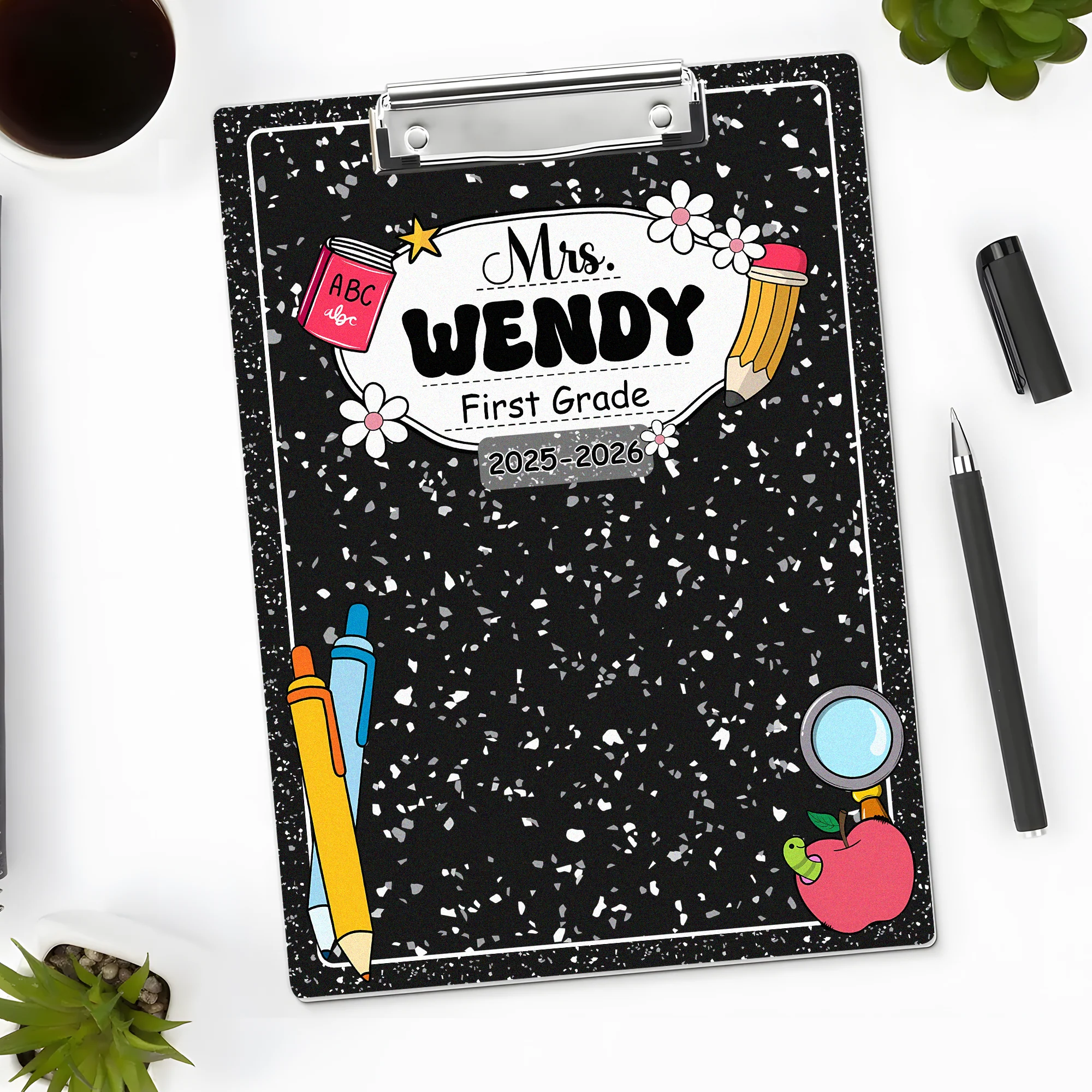Custom Teacher Name Composition Style Clipboard Back To School Gift HO82 894308 - Image 4
