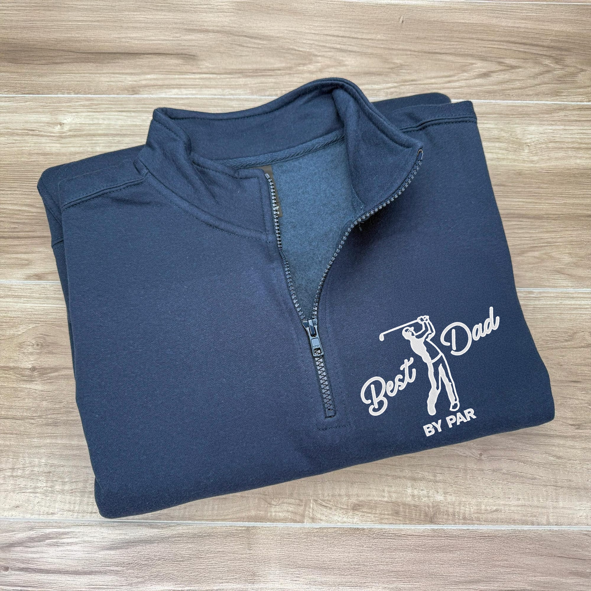 Embroidered Best Dad By Par Golf Quarter Zip Sweater, Unique Gift For Golf Enthusiast HO82 900798 - Image 6