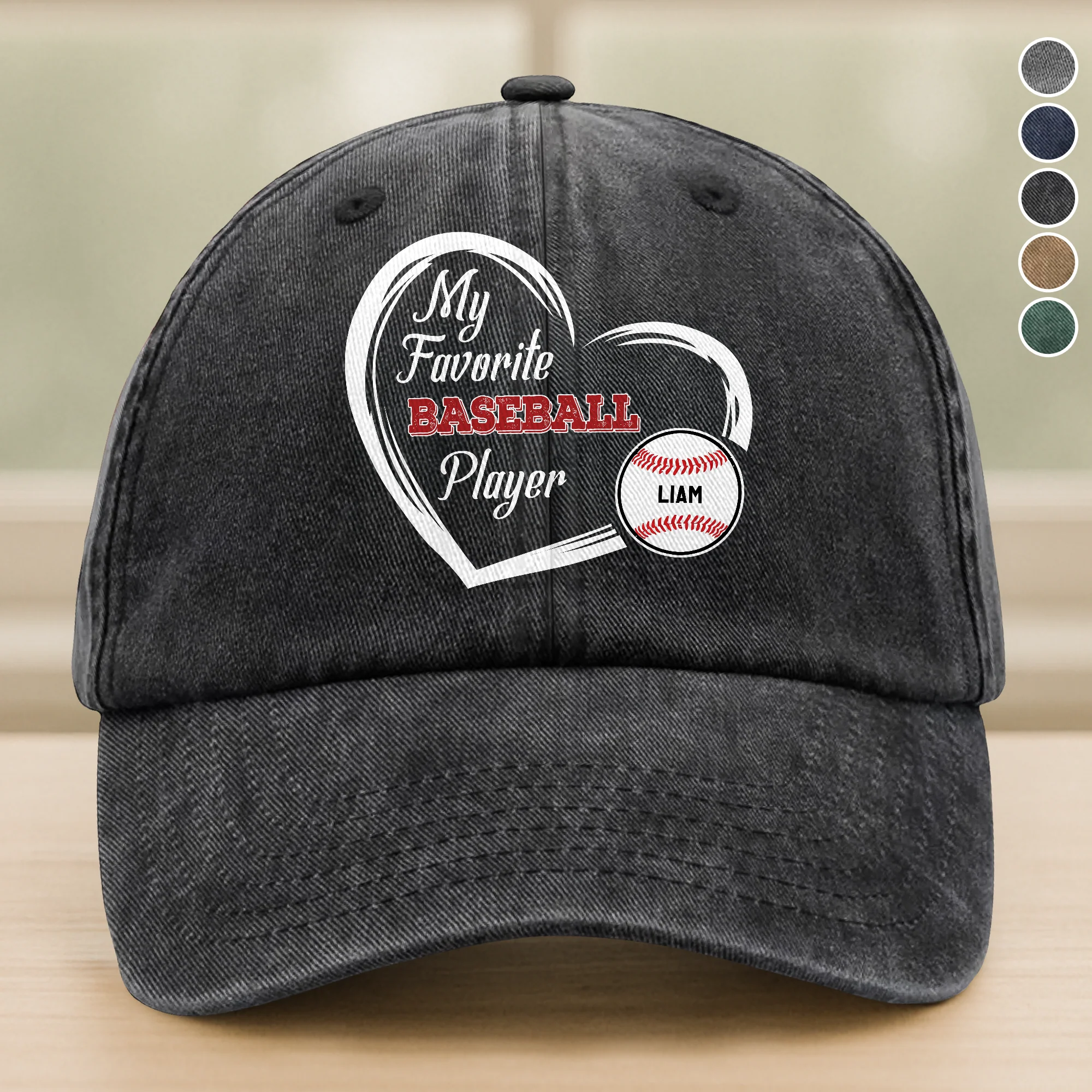 Favorite Players On My Cap - Personalized Washed Baseball Denim Cap Gift For Baseball Lovers HO82 894690 - Image 3