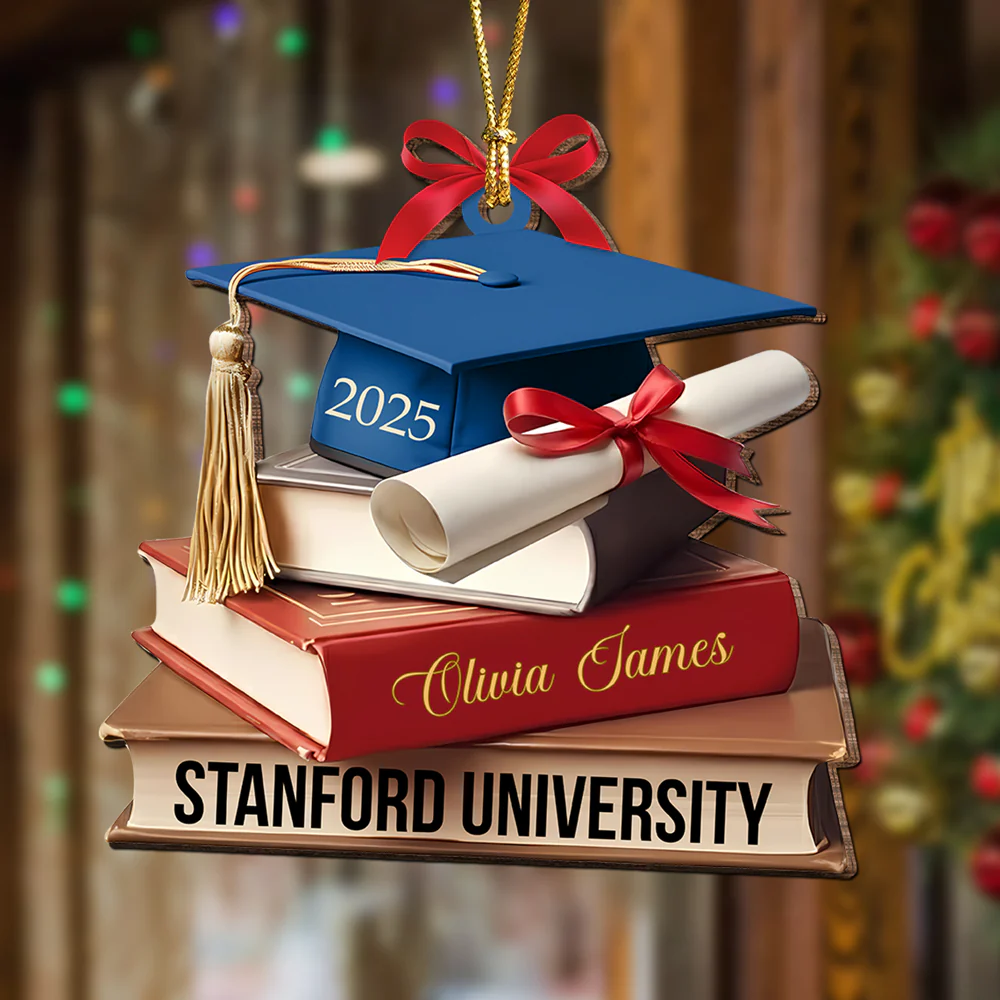 Graduation Cap With Books - Personalized Wooden Ornament Graduation Gifts LM32 897319 - Image 4