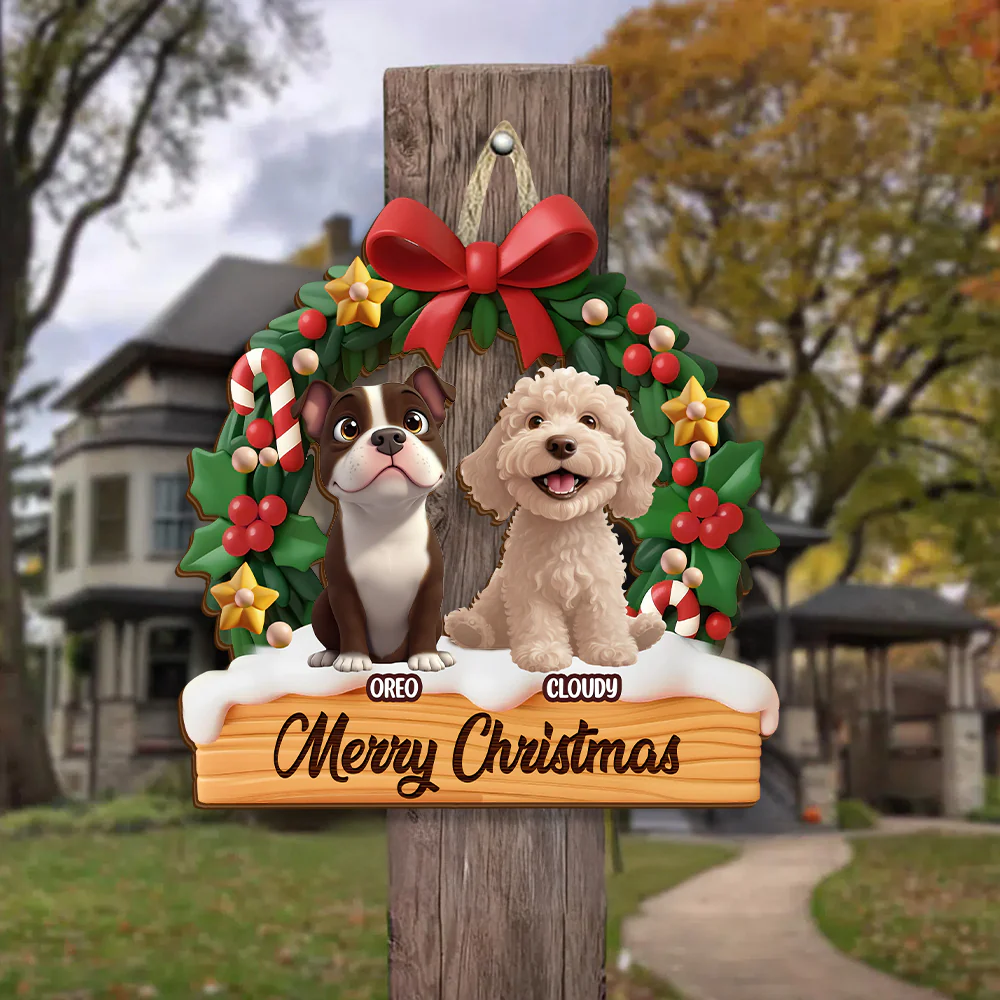 Personalized Happy Pawlidays Christmas Door Sign Gift For Dog Lover LM32 897249 - Image 4