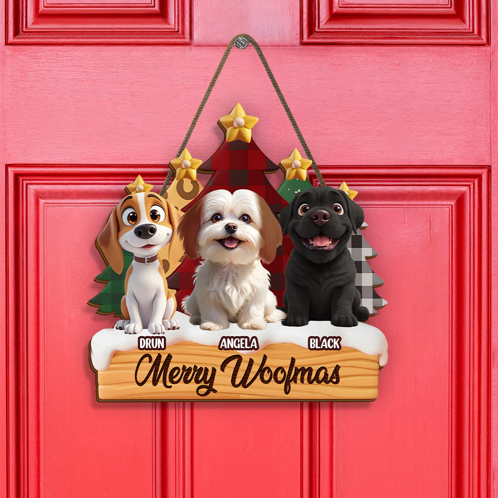 Personalized Happy Pawlidays Christmas Door Sign Gift For Dog Lover LM32 897249 - Image 5
