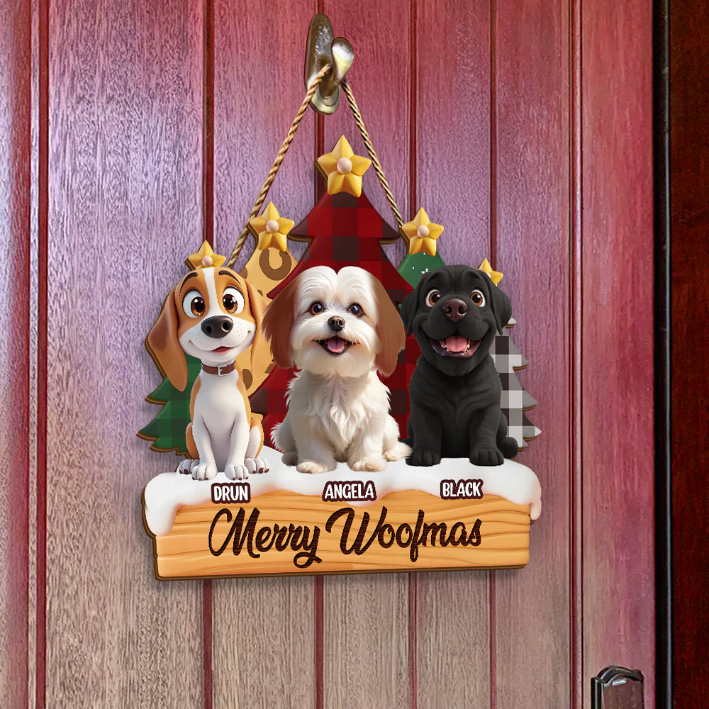 Personalized Happy Pawlidays Christmas Door Sign Gift For Dog Lover LM32 897249 - Image 6