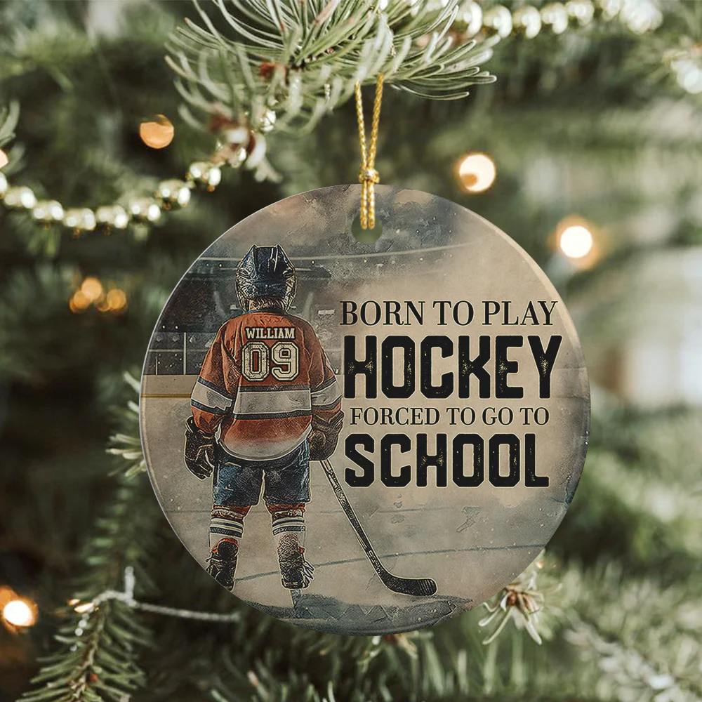 Personalized Hockey Boy Christmas Ceramic Ornament Gift For Hockey Lovers HO82 900082 - Image 3