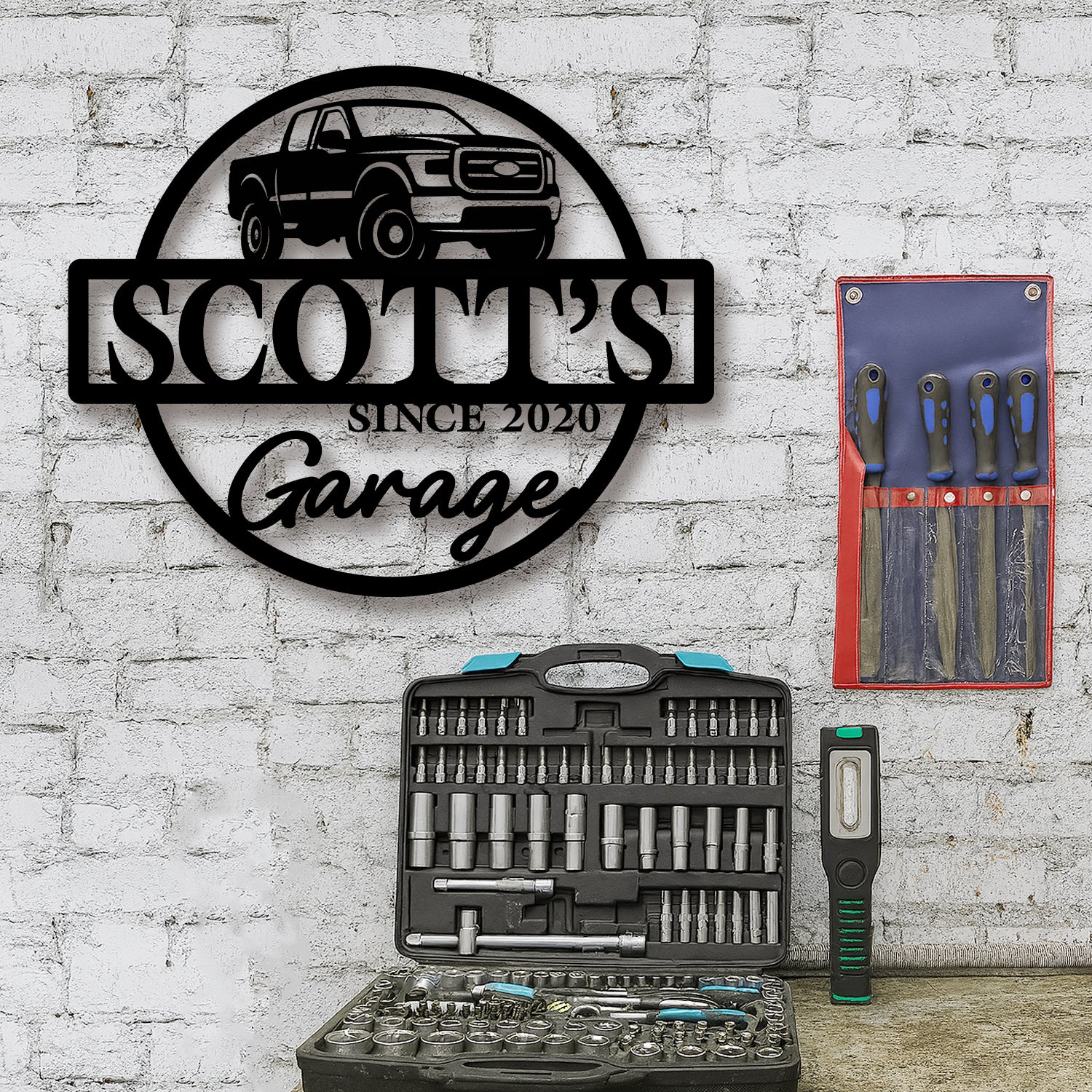 Personalized Monogram Metal Sign Custom Car Garage Sign CH07 896258 - Image 3