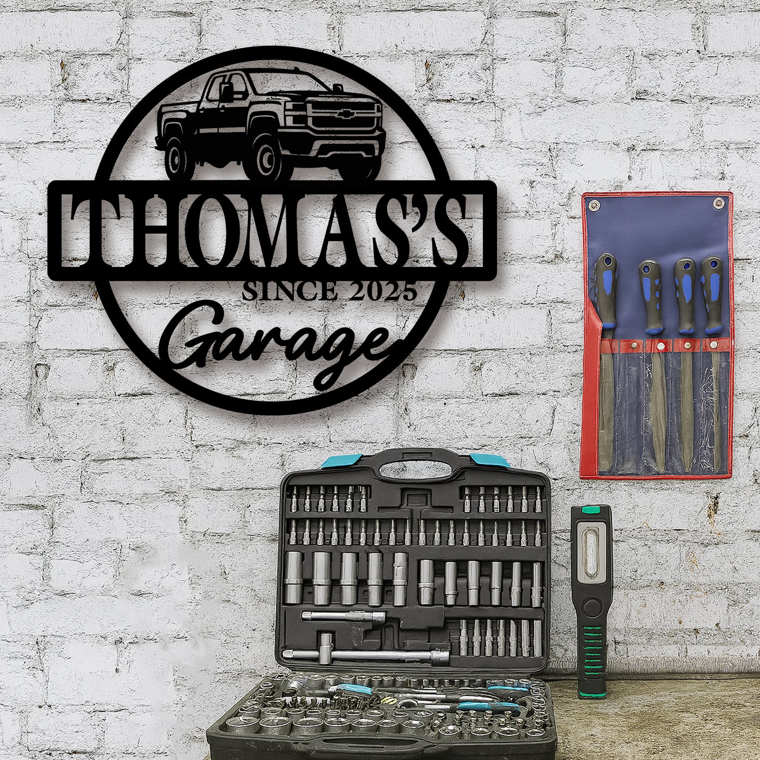Personalized Monogram Metal Sign Custom Car Garage Sign CH07 896258 - Image 4