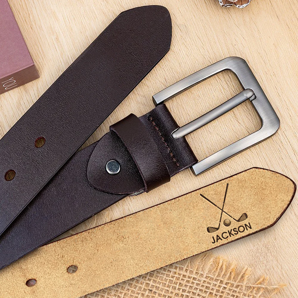 Personalized Name Engraved Leather Belt Gift For Golf Enthusiast, Golfers And Coaches HO82 900888 - Image 5
