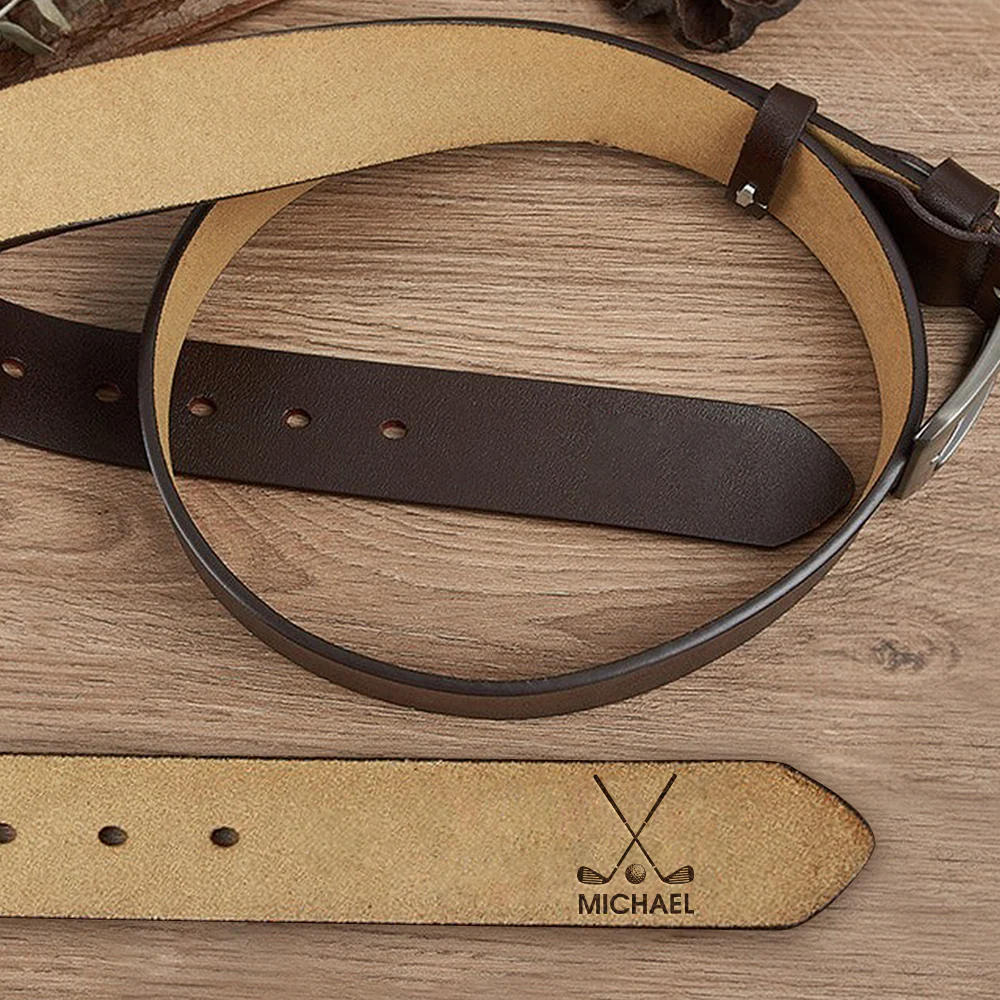 Personalized Name Engraved Leather Belt Gift For Golf Enthusiast, Golfers And Coaches HO82 900888 - Image 6