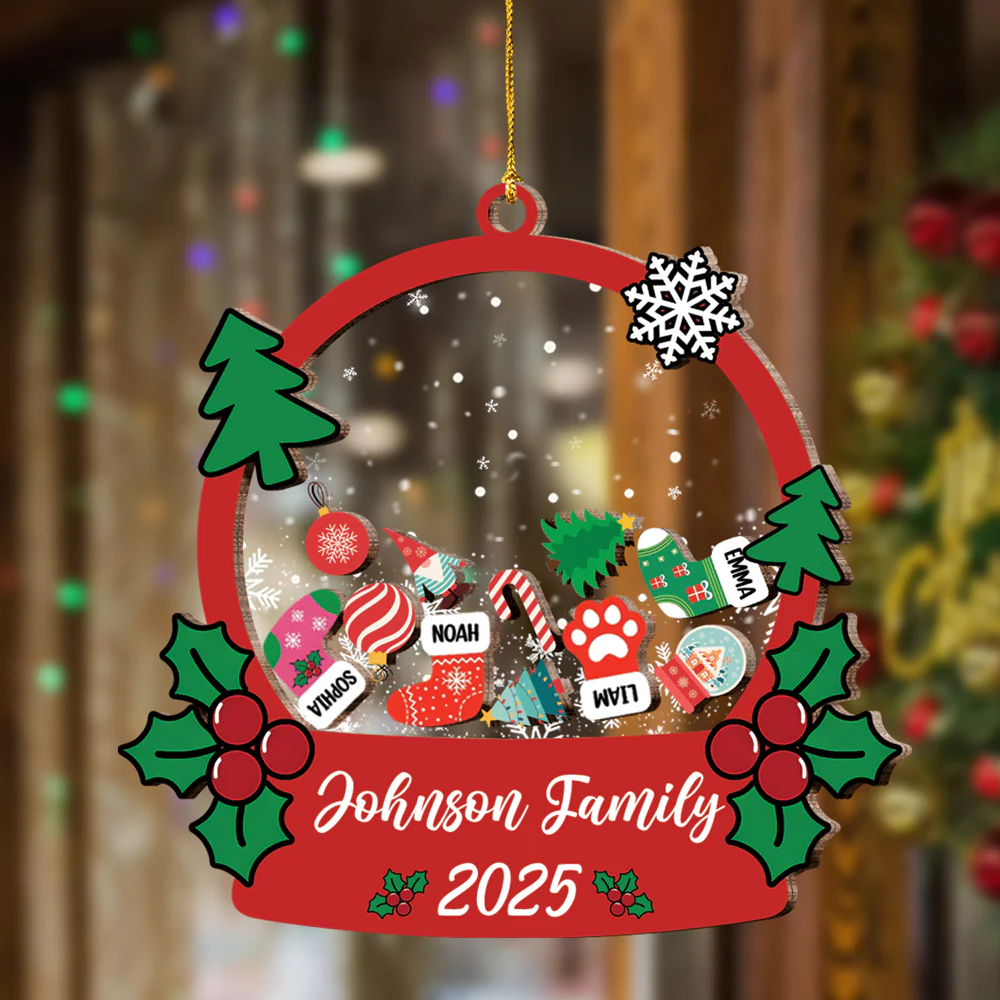 Personalized Stocking Family & Pet Shaker Ornament Christmas Gift For Family CH07 896932 - Image 5