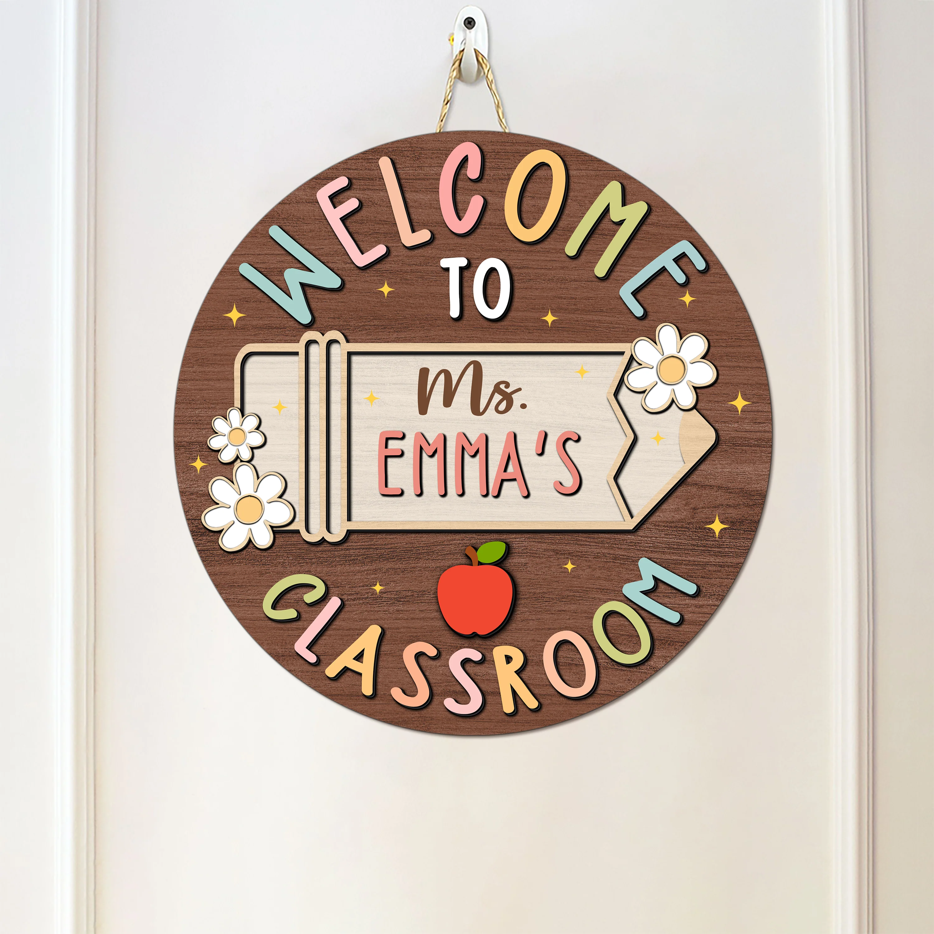 Personalized Teacher's Name Door Hanger Classroom Decor And Gift For Teacher HO82 894418 - Image 3