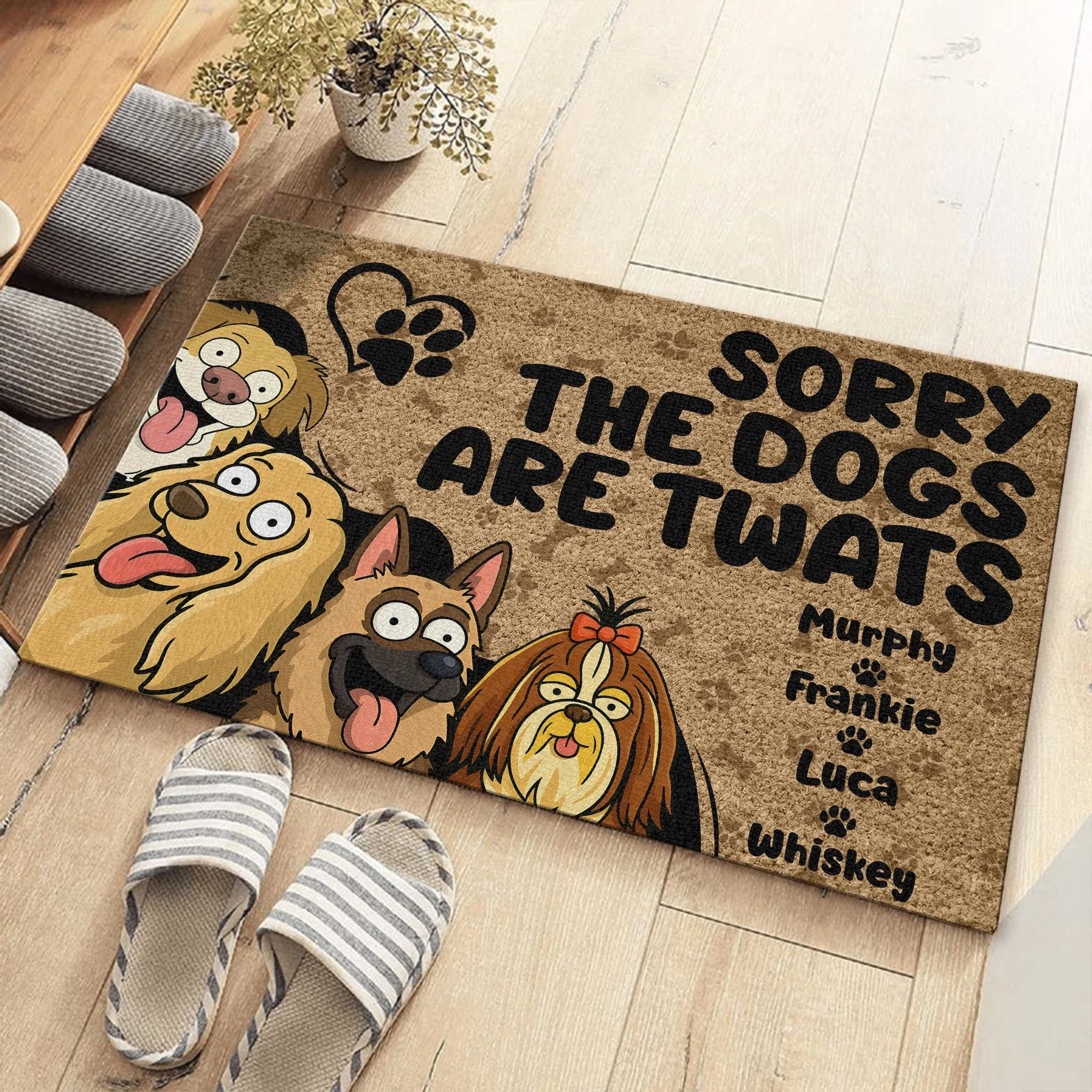 Sorry The Dogs Are Twats Personalized Welcome Doormat Gift For Dog Lover HO82 893720 - Image 2