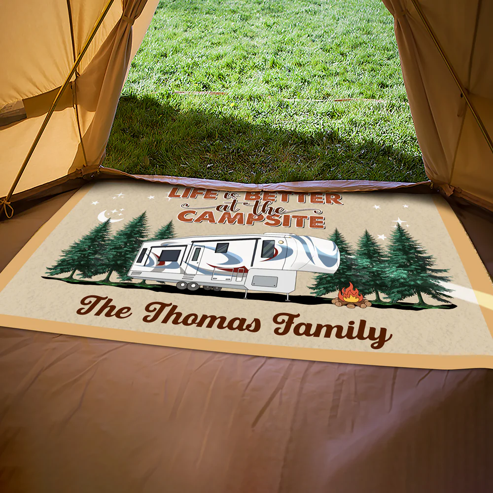 The Best Memories Are Made Camping Personalized Camping Patio Rug, Patio Mat CH07 896192 - Image 5