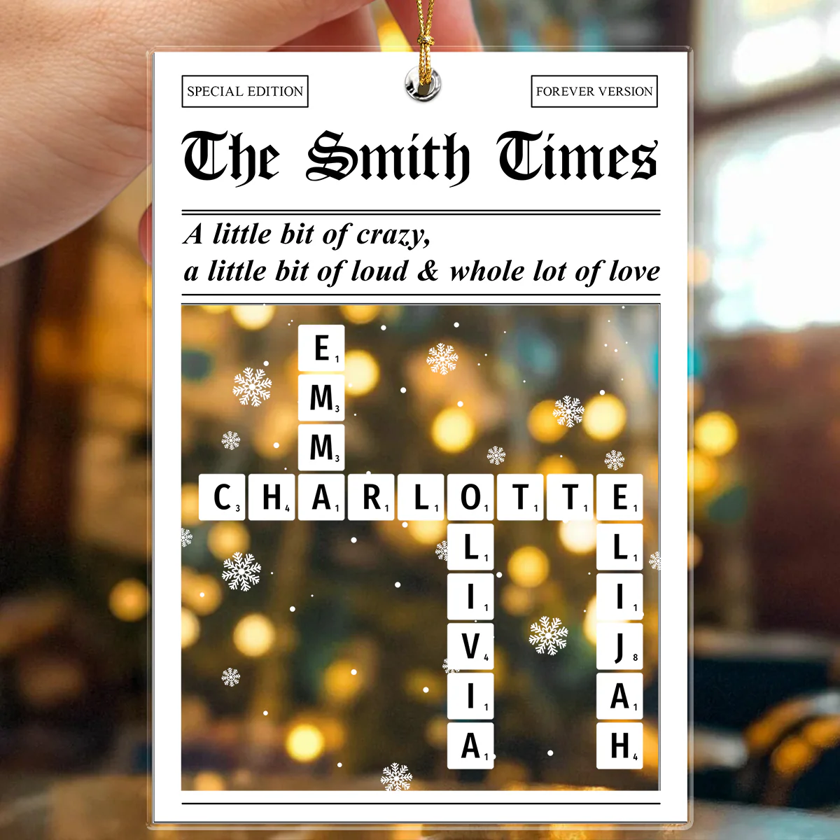 The Family Times Custom Family Name Crossword Acrylic Ornament Christmas Gift For Family CH07 899744 - Image 2