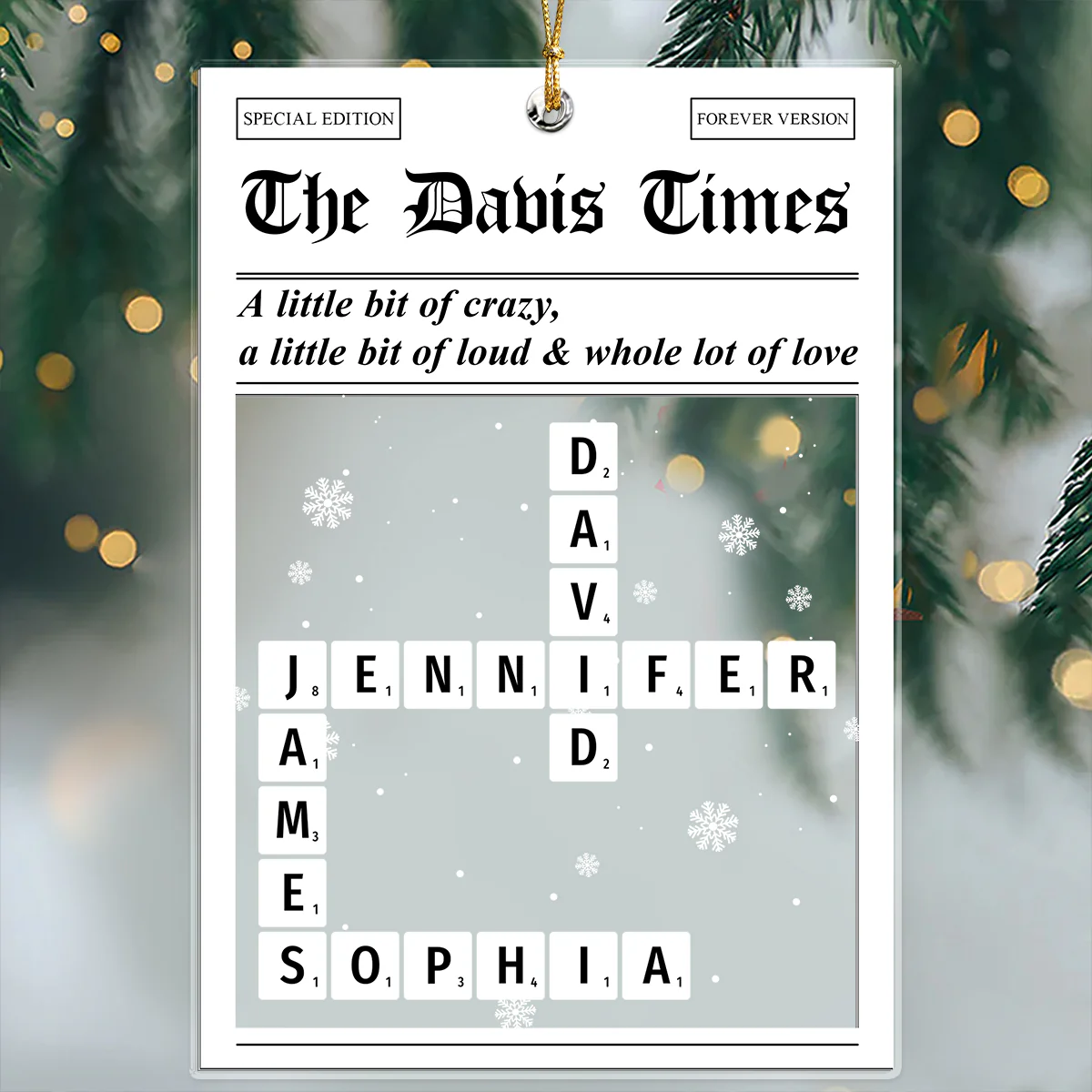 The Family Times Custom Family Name Crossword Acrylic Ornament Christmas Gift For Family CH07 899744 - Image 6