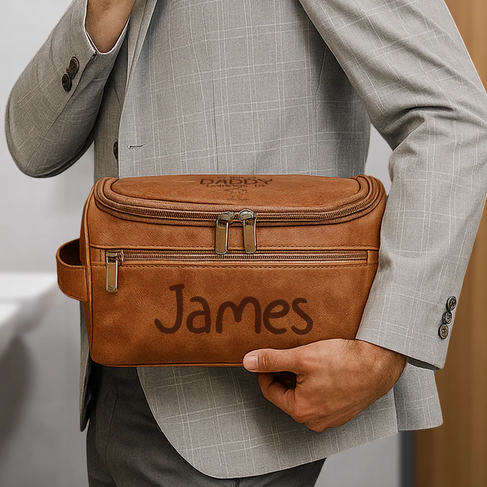 This Grandpa Belongs To Personalized Toiletry Bag With 2 Zip Gift For Grandpa And Dad TH10 894923 - Image 3