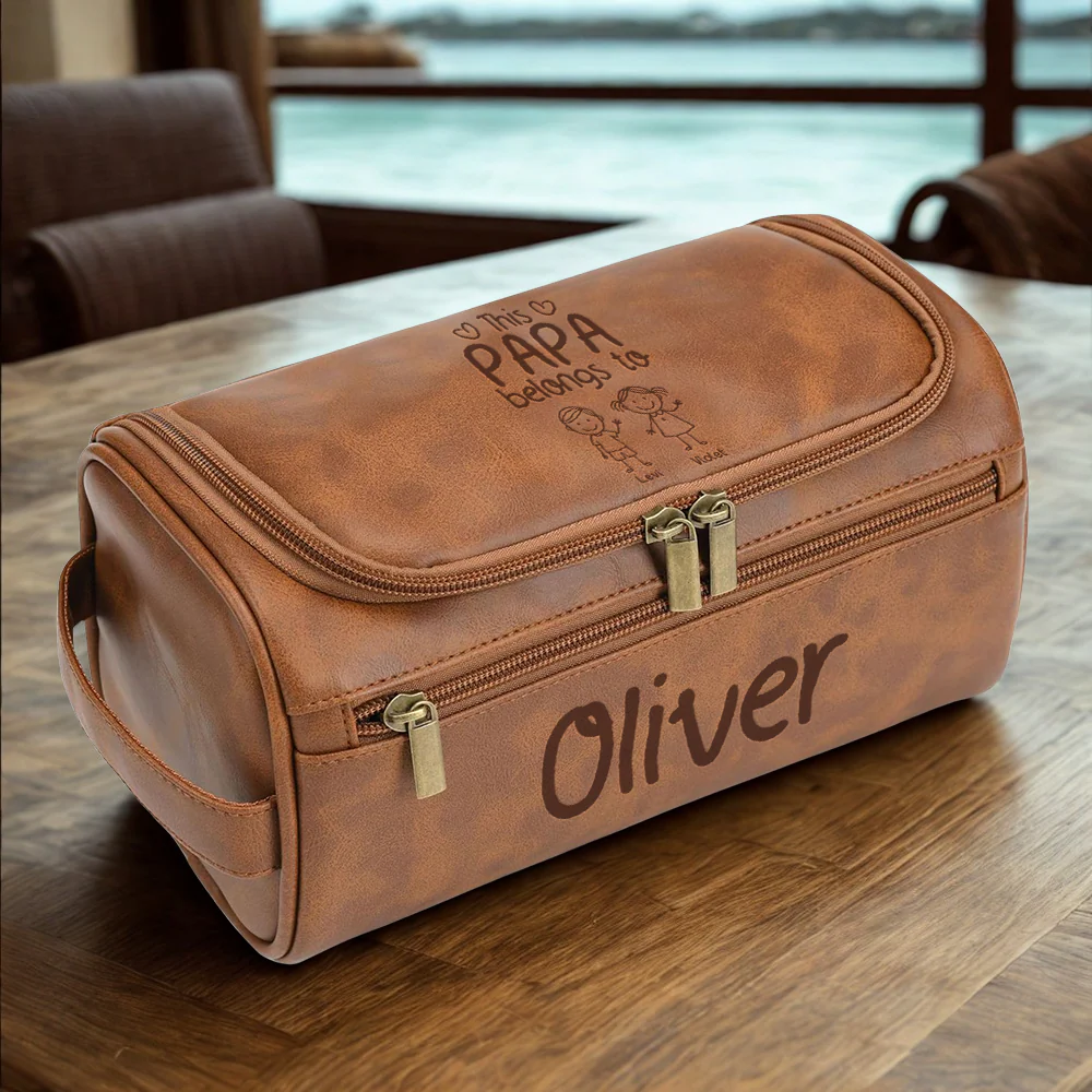 This Grandpa Belongs To Personalized Toiletry Bag With 2 Zip Gift For Grandpa And Dad TH10 894923 - Image 5