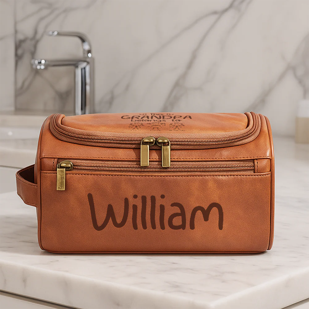 This Grandpa Belongs To Personalized Toiletry Bag With 2 Zip Gift For Grandpa And Dad TH10 894923 - Image 6