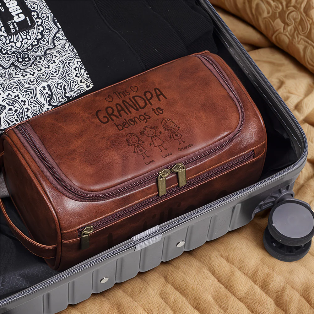 This Grandpa Belongs To Personalized Toiletry Bag With 2 Zip Gift For Grandpa And Dad TH10 894923 - Image 7