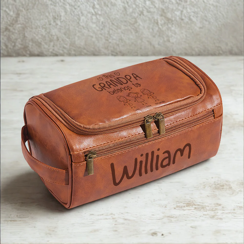 This Grandpa Belongs To Personalized Toiletry Bag With 2 Zip Gift For Grandpa And Dad TH10 894923 - Image 8