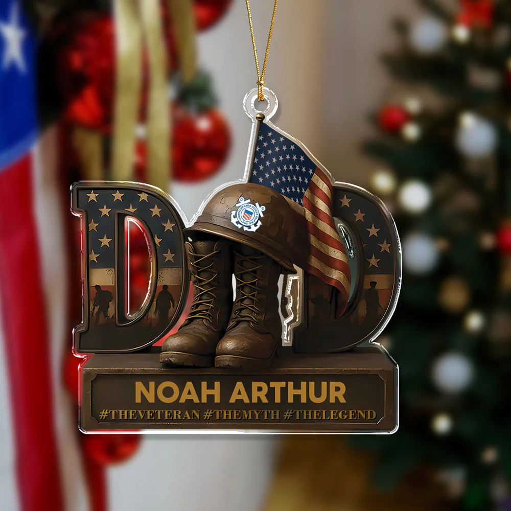 Veteran Dad Acrylic Ornament Personalized Gifts For Dad CH07 896516 - Image 3