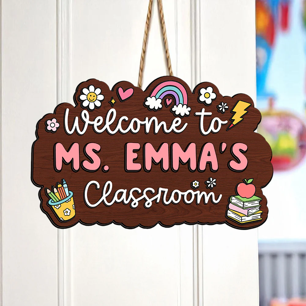 Welcome To Classroom Personalized Door Sign Gift For Teacher HO82 894294 - Image 2