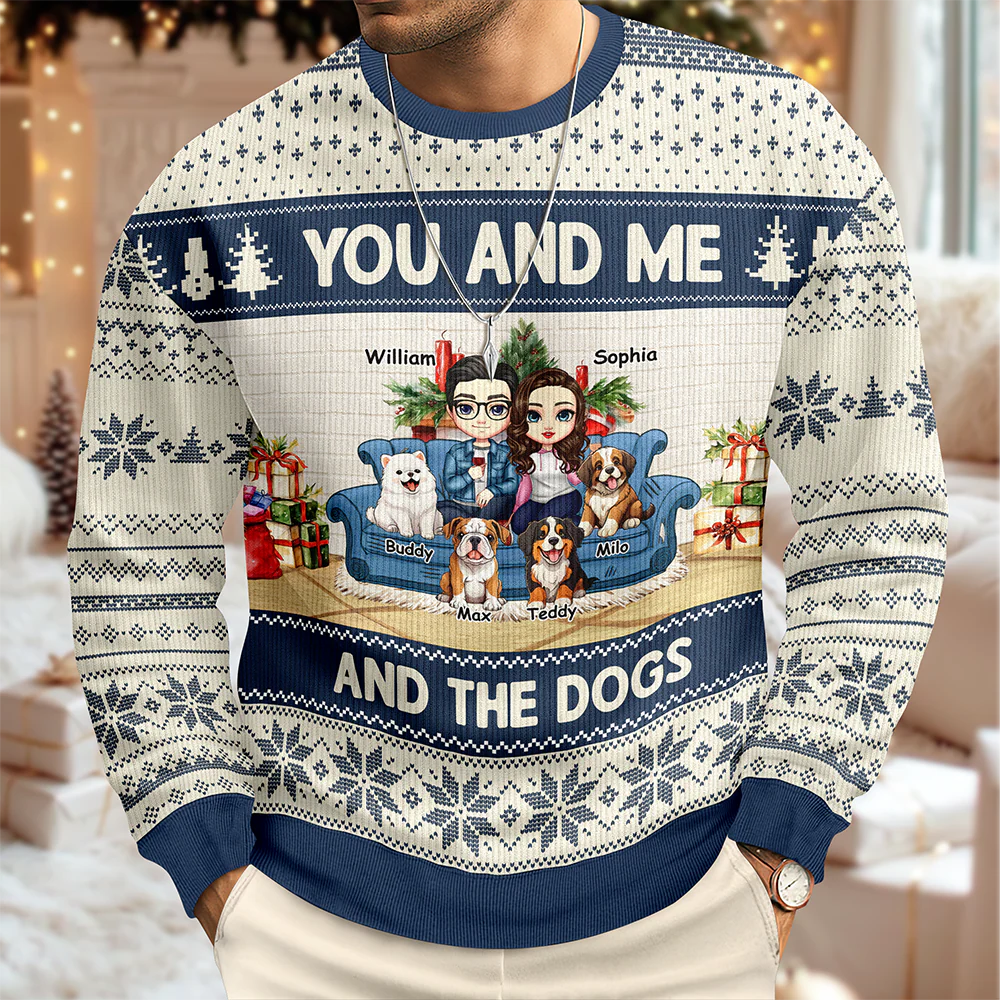 You And Me And The Cat/Dog - Personalized Unisex Ugly Sweater Christmas Gift For Dog And Cat Lovers HO82 900462 - Image 6