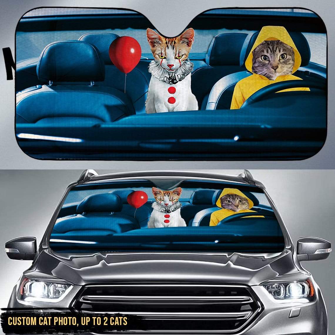 Custom Cat Image IT Cat Car Sunshade, HN590